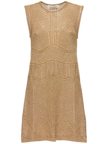 Open Knit Lurex Mini Dress - ALBERTA FERRETTI - Modalova