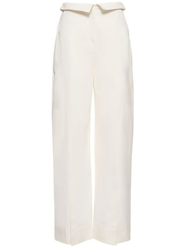 Split Cotton Gabardine Wide Pants - ALBERTA FERRETTI - Modalova