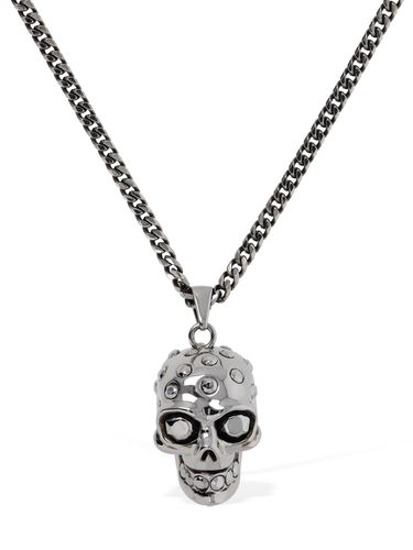 Collana Jeweled Skull In Ottone - ALEXANDER MCQUEEN - Modalova