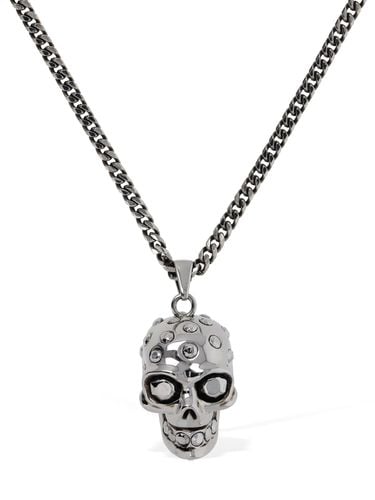 Jeweled Skull Brass Necklace - ALEXANDER MCQUEEN - Modalova