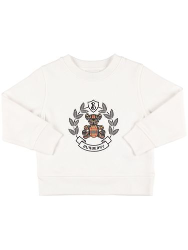 Sudadera De Algodón Con Logo Estampado - BURBERRY - Modalova