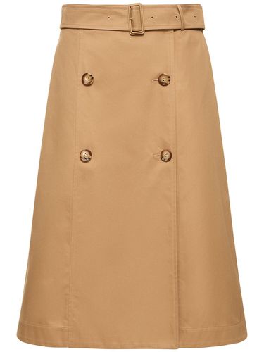 Baleigh Cotton Gabardine Midi Skirt - BURBERRY - Modalova