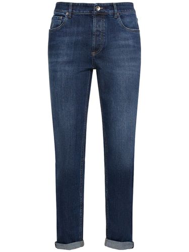 Jeans In Denim Di Cotone Stonewashed - BRUNELLO CUCINELLI - Modalova