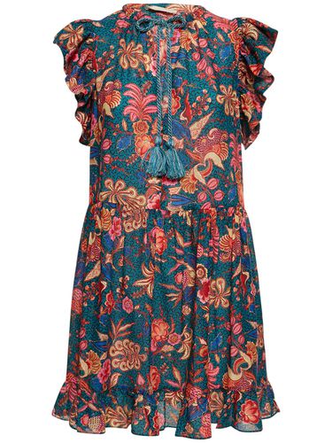 Vestido Corto De Algodón Estampado - ULLA JOHNSON - Modalova