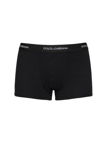 Calzoncillos Boxer De Algodón Con Logo - DOLCE & GABBANA - Modalova