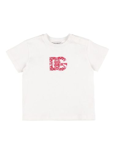 Camiseta De Jersey De Algodón Con Logo - DOLCE & GABBANA - Modalova