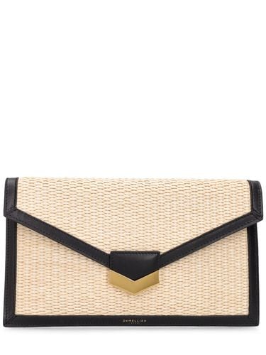 Clutch Aus Glattleder Und Raffia „london“ - DEMELLIER - Modalova