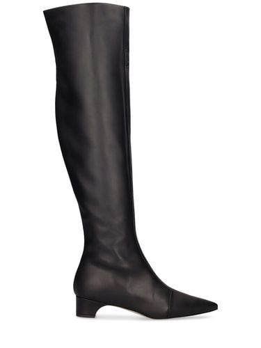 Mm Porreta Leather High Boots - MANOLO BLAHNIK - Modalova