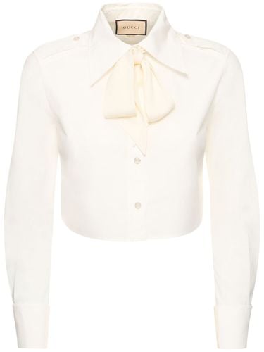 Cotton Shirt W/bow - GUCCI - Modalova