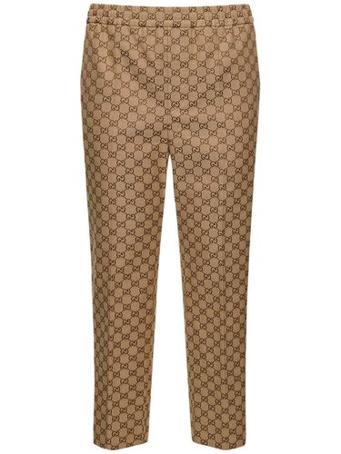 Gg Cotton Blend Jogging Pants - GUCCI - Modalova