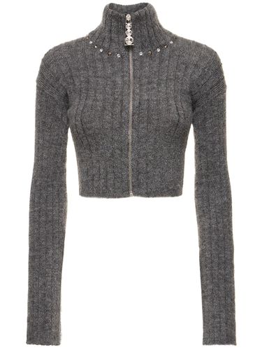 Cardigan Crop In Maglia Di Misto Mohair - ALESSANDRA RICH - Modalova