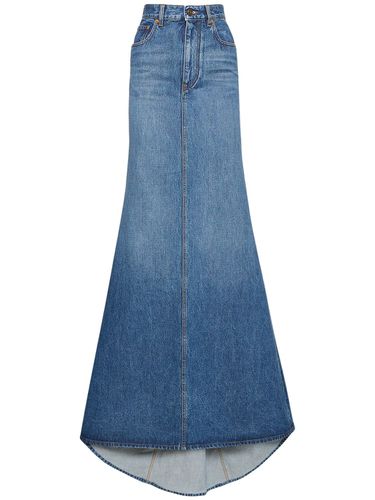 Falda Larga De Denim Con Cintura Alta - VALENTINO - Modalova