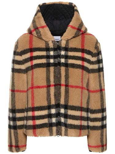 Austrel Check Print Fleece Hood Jacket - BURBERRY - Modalova