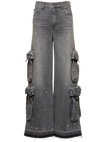 High Waist Stonewashed Wide Cargo Jeans - AMIRI - Modalova