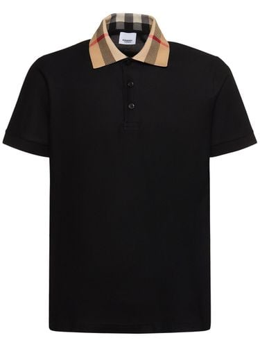 Polo De Algodón Con Cuello - BURBERRY - Modalova