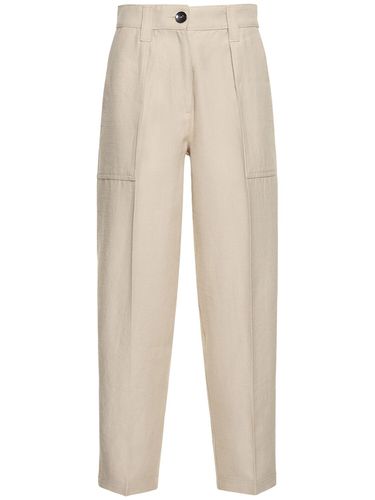 Drill Linen & Wool Loose Leg Pants - GIORGIO ARMANI - Modalova