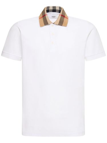 Cody Check Collar Cotton Polo - BURBERRY - Modalova