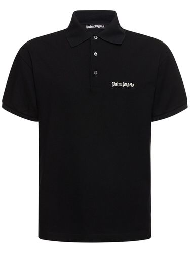 Logo Embroidered Cotton Polo - PALM ANGELS - Modalova