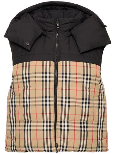 Coles Check Print Hooded Padded Vest - BURBERRY - Modalova