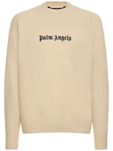 Classic Logo Wool Blend Sweater - PALM ANGELS - Modalova