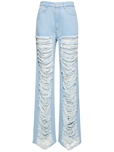 Jeans Laghi In Denim Di Cotone Distressed - DION LEE - Modalova