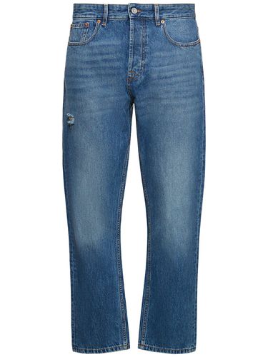 Cotton Denim Regular Fit Jeans - VALENTINO - Modalova