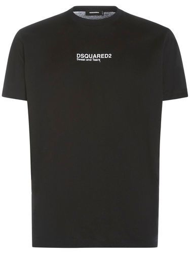 Camiseta De Jersey De Algodón Con Logo - DSQUARED2 - Modalova