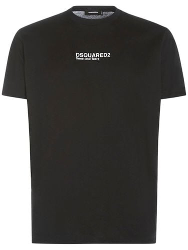 Logo Printed Cotton Jersey T-shirt - DSQUARED2 - Modalova