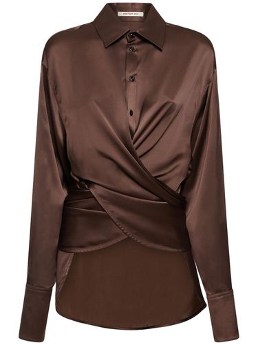 Silk Satin Wrap Shirt - PETER DO - Modalova