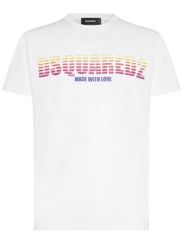 Logo Printed Cotton Jersey T-shirt - DSQUARED2 - Modalova