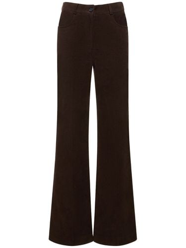 Flared Moleskin Cotton Pants - TOTEME - Modalova