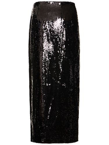 Sequined High Rise Zip Midi Skirt - BRANDON MAXWELL - Modalova