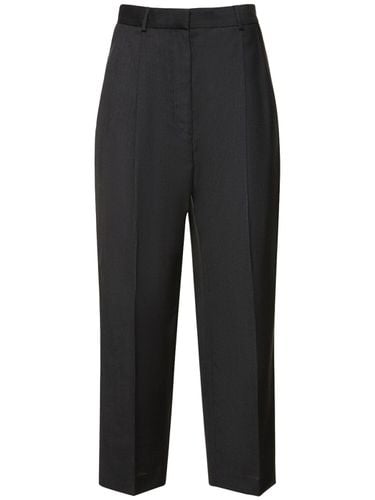 Pleated Cropped Wool Pants - TOTEME - Modalova