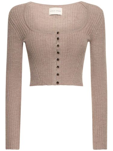 Dahlia Wool Blend Crop Cardigan - LOULOU STUDIO - Modalova