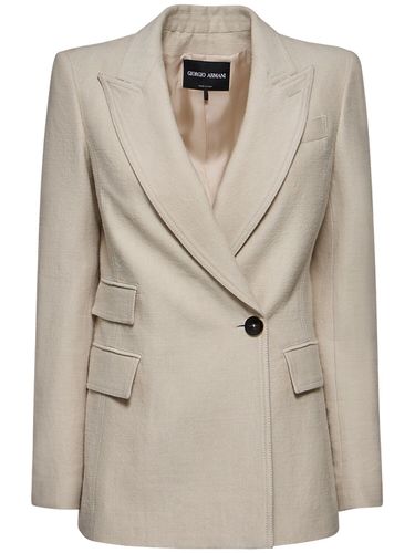 Drill Linen & Wool Jacket - GIORGIO ARMANI - Modalova