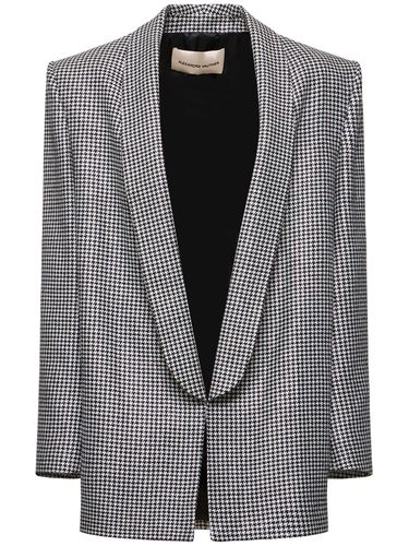 Oversize Houndstooth Wool Blend Jacket - ALEXANDRE VAUTHIER - Modalova