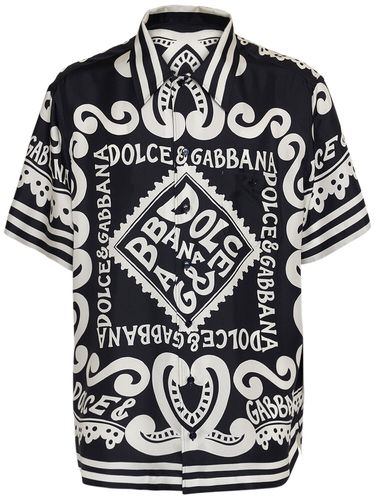 Bandana Printed Silk Twill Bowling Shirt - DOLCE & GABBANA - Modalova