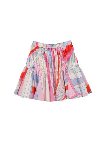 Minifalda De Muselina De Algodón Estampada - PUCCI - Modalova