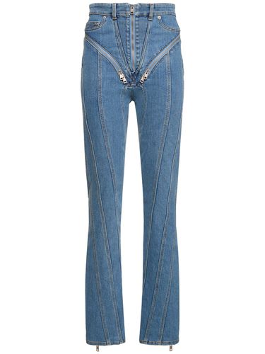 Stretch-denim-jeans Mit Reißverschluss - MUGLER - Modalova