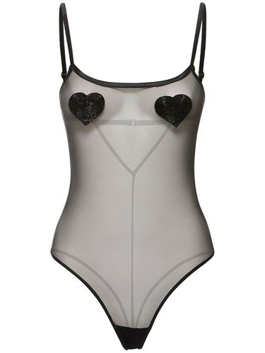 Body Queen Of Hearts In Mesh Stretch - FLEUR DU MAL - Modalova