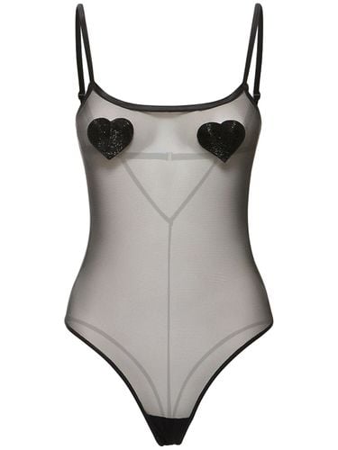 Queen Of Hearts Stretch Mesh Bodysuit - FLEUR DU MAL - Modalova