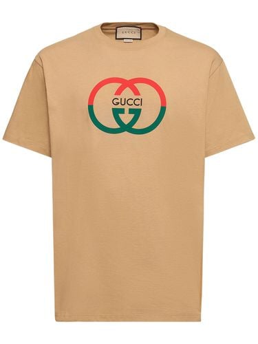 Camiseta De Algodón Jersey - GUCCI - Modalova