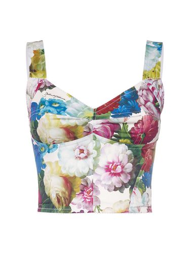 Top Bustier In Popeline Di Cotone - DOLCE & GABBANA - Modalova