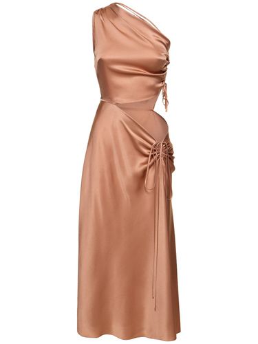 One Shoulder Cutout Satin Midi Dress - ALBERTA FERRETTI - Modalova