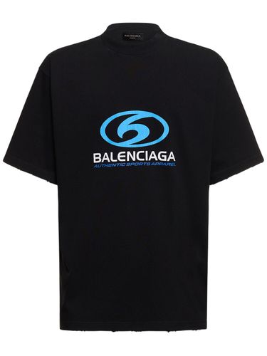 Camiseta De Algodón Efecto Vintage - BALENCIAGA - Modalova