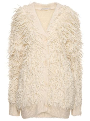 Fluffy Long Sleeve Wool Knit Cardigan - STELLA MCCARTNEY - Modalova