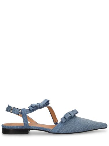 Ballerine In Denim Con Fiocchi 10mm - GANNI - Modalova