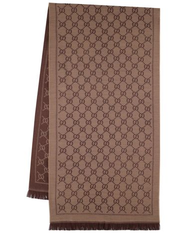 Gg Wool Jacquard Scarf - GUCCI - Modalova