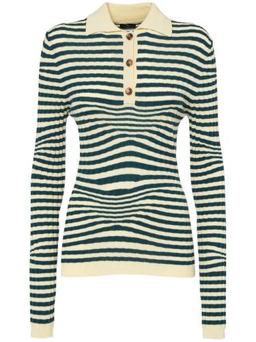 Striped Wool Knit Polo Sweater - ETRO - Modalova