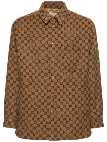 Chaqueta De Franela De Lana - GUCCI - Modalova